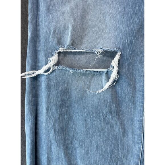 Torrid‎ Wide Leg Distressed Jeans Womens 16 Light Wash Vintage Grunge Raw Hem - Picture 3 of 12